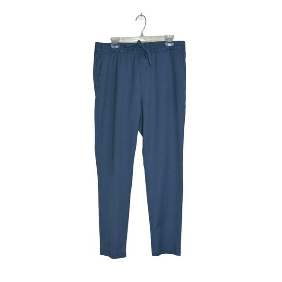 H&M slim fit men blue pull on casual pants size M - Picture 1 of 11